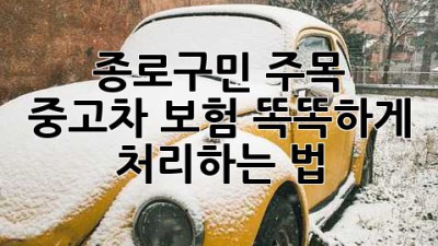 종로구민 주목! 🚗 중고차 보험, 똑똑하게 처리하는 법 😎